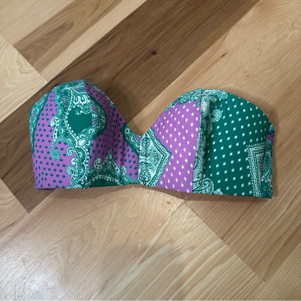 Seafolly x Revolve Bandana Bay Strapless Bikini Swim Top size US 6 - Picture 2 of 8